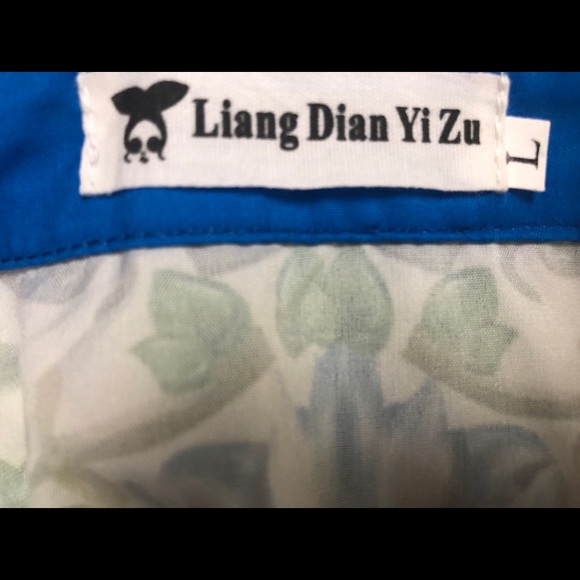 Vintage Liang Dian Yi Zu print blouse M-L - Picture 9 of 11
